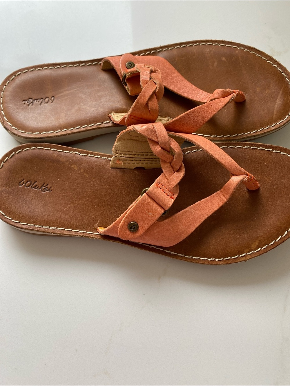 OluKai Coral Braided Thong Sandals for Women - Picture 2 of 6